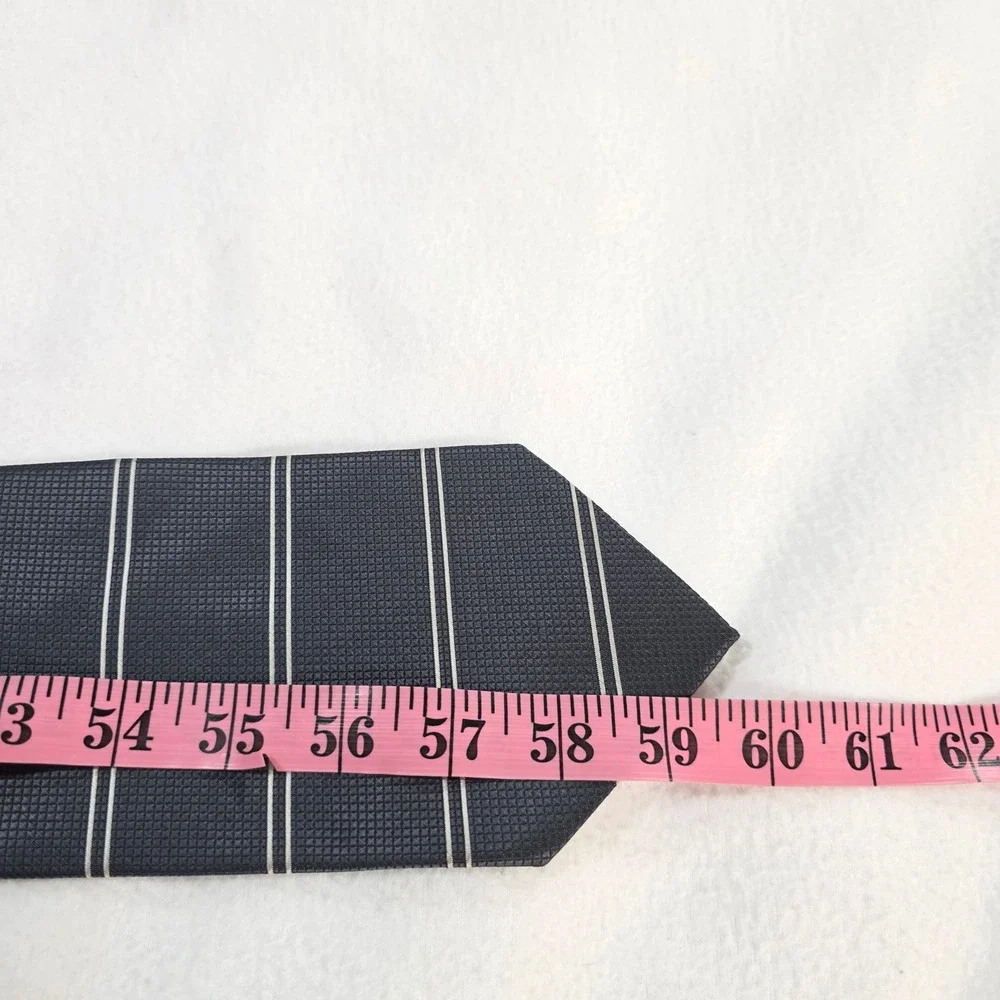 Picasso Mens Silk Tie Charcoal Grey Striped Handmade Italy Art Series Necktie